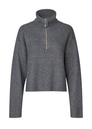 Fave zip knit Dark Grey Melange Oval Square 